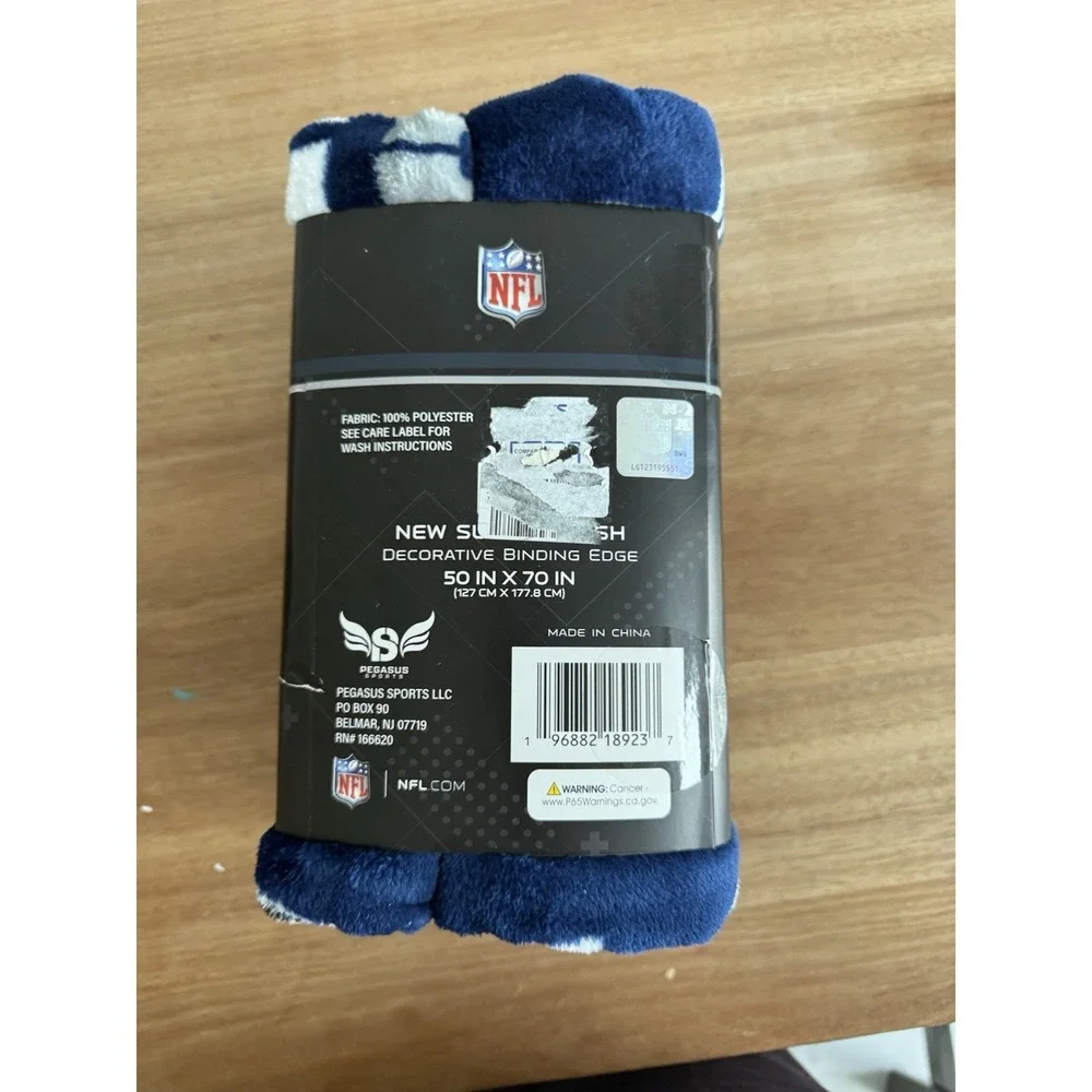 Dallas Cowboys‎ NFL Ultra Soft Plush Throw Blanket 50x70 Blue White NWT